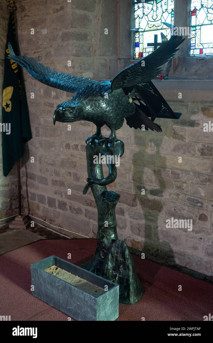 Bronze eagle lectern, St. Mary`s Church, Barby, Northamptonshire